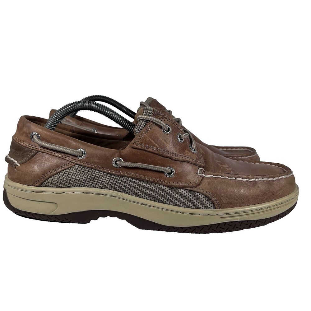 Sperry Top Sider Billfish 3 Eye Brown Leather Lace Up Boat Shoes Men's 10.5 Wide